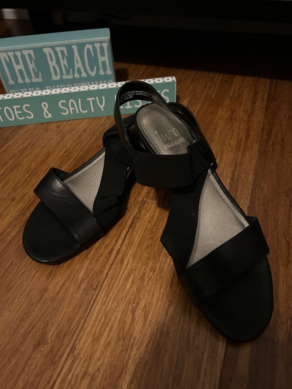 Impo Black Elastic Strap Women's Sandals